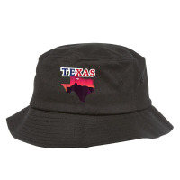 State Of Texas Map With State Flag Bucket Hat | Artistshot