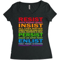 Lgbt Resist Insist Persist Enlist Hillary Mantra T Shirt Women's Triblend Scoop T-shirt | Artistshot