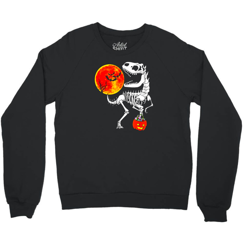 Halloween Dinosaur T Rex Skeleton Crewneck Sweatshirt | Artistshot