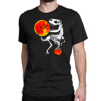 Halloween Dinosaur T Rex Skeleton Classic T-shirt | Artistshot