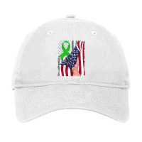 Tissue Donation Awareness Vintage American Flag Green Ribbon Sweatshir Adjustable Cap | Artistshot