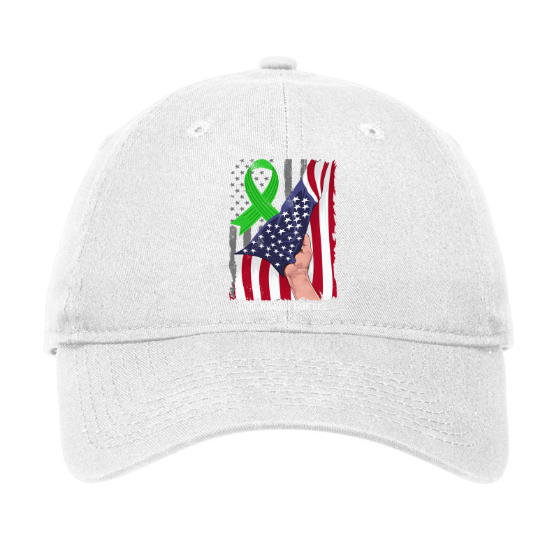 Tissue Donation Awareness Vintage American Flag Green Ribbon Sweatshir Adjustable Cap by cm-arts | Artistshot