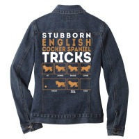 Stubborn English Cocker Spaniel Dog Tricks Graphic T Shirt Ladies Denim Jacket | Artistshot