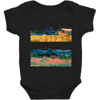 Famous Paintings T  Shirt Van Gogh Vs Claude Monet Impressionist Maste Baby Bodysuit | Artistshot