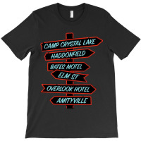 Horror Movie Location Signs T-shirt | Artistshot