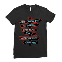 Horror Movie Location Signs Ladies Fitted T-shirt | Artistshot