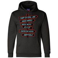 Horror Movie Location Signs Champion Hoodie | Artistshot