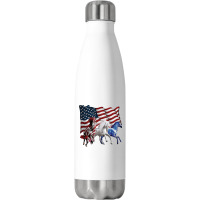 Horse American Flag, Horse American Flag Art, Horse American Flag Vint Stainless Steel Water Bottle | Artistshot