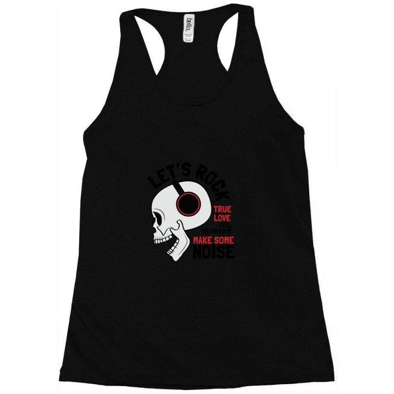 Rock Skull With Headphones Racerback Tank by JeffereyGrimes | Artistshot