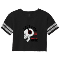 Rock Skull With Headphones Scorecard Crop Tee | Artistshot