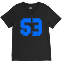 Number #53 Sports Jersey 53rd Anniversary Birthday V-neck Tee | Artistshot