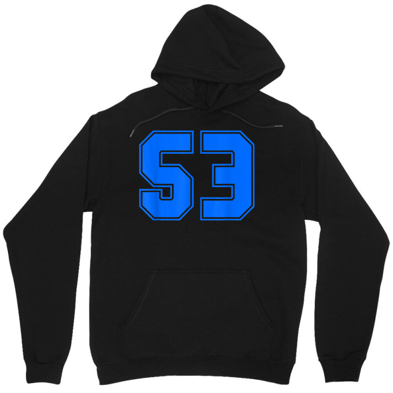 Number #53 Sports Jersey 53rd Anniversary Birthday Unisex Hoodie by Aquarius | Artistshot