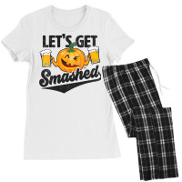 Lets Get Smashed Funny Pumpkin Beer Halloween Women's Pajamas Set | Artistshot