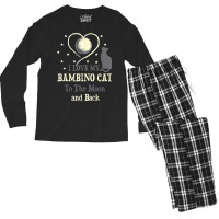 I Love My Bambino Cat To Moon Cat Lover Funny Kitten Men's Long Sleeve Pajama Set | Artistshot