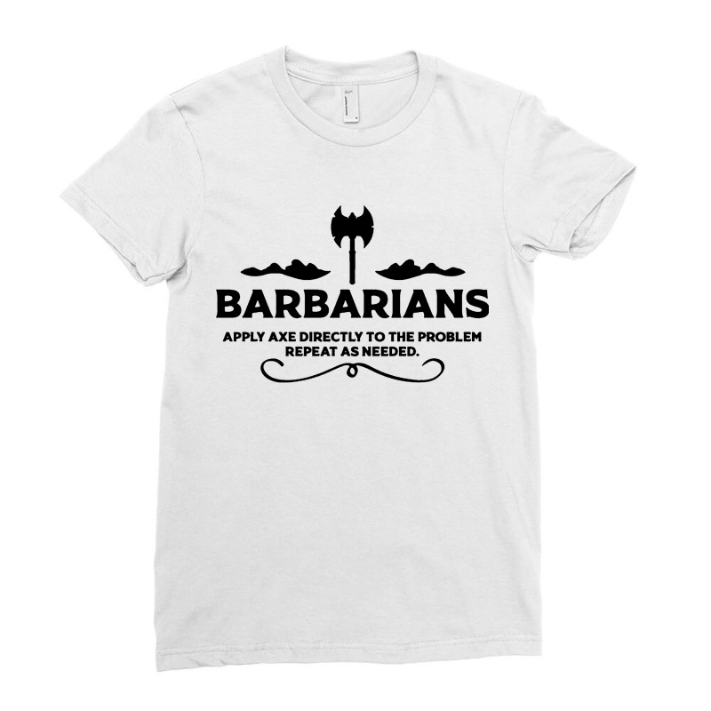 Barbarian Apply Axe Ladies Fitted T-Shirt by Focus Tees | Artistshot