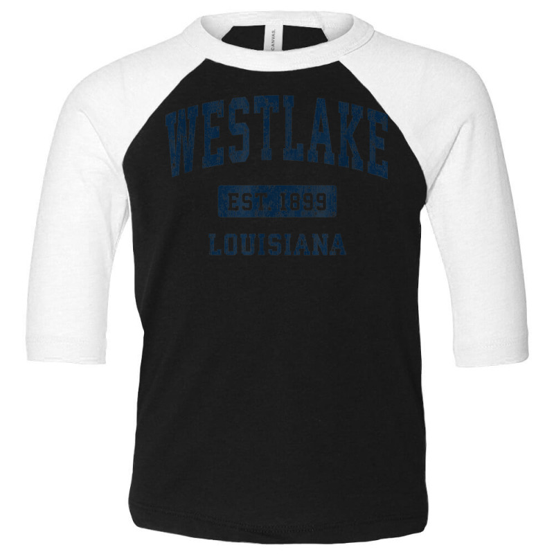 Westlake Louisiana La Vintage Athletic Sports Design Toddler 3/4 Sleeve Tee by Color | Artistshot