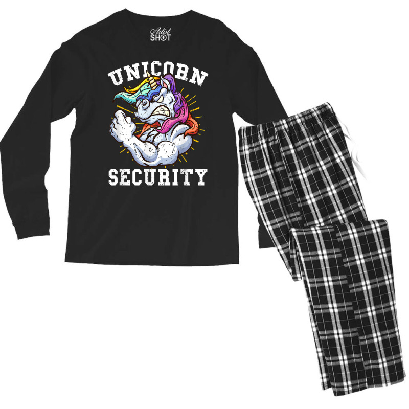 Unicorn Security   Manly Muscular Unicorn Lovers T Shirt Men's Long Sleeve Pajama Set | Artistshot