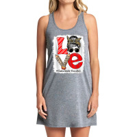 Substitute Teacher Love Messy Bun Leopard Back To School Tank Dress | Artistshot