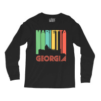 Retro 1970's Style Marietta Georgia Skyline T Shirt Long Sleeve Shirts | Artistshot