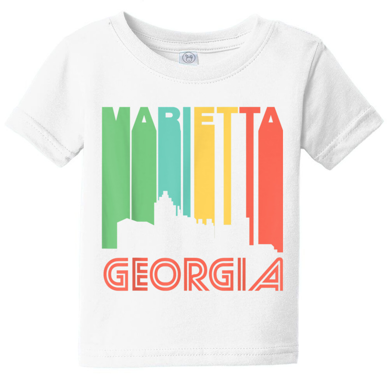 Retro 1970's Style Marietta Georgia Skyline T Shirt Baby Tee | Artistshot