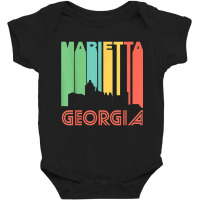 Retro 1970's Style Marietta Georgia Skyline T Shirt Baby Bodysuit | Artistshot