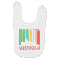 Retro 1970's Style Marietta Georgia Skyline T Shirt Baby Bibs | Artistshot