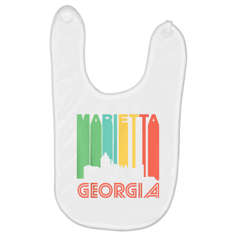 Retro 1970's Style Marietta Georgia Skyline T Shirt Baby Bibs | Artistshot