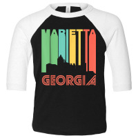 Retro 1970's Style Marietta Georgia Skyline T Shirt Toddler 3/4 Sleeve Tee | Artistshot