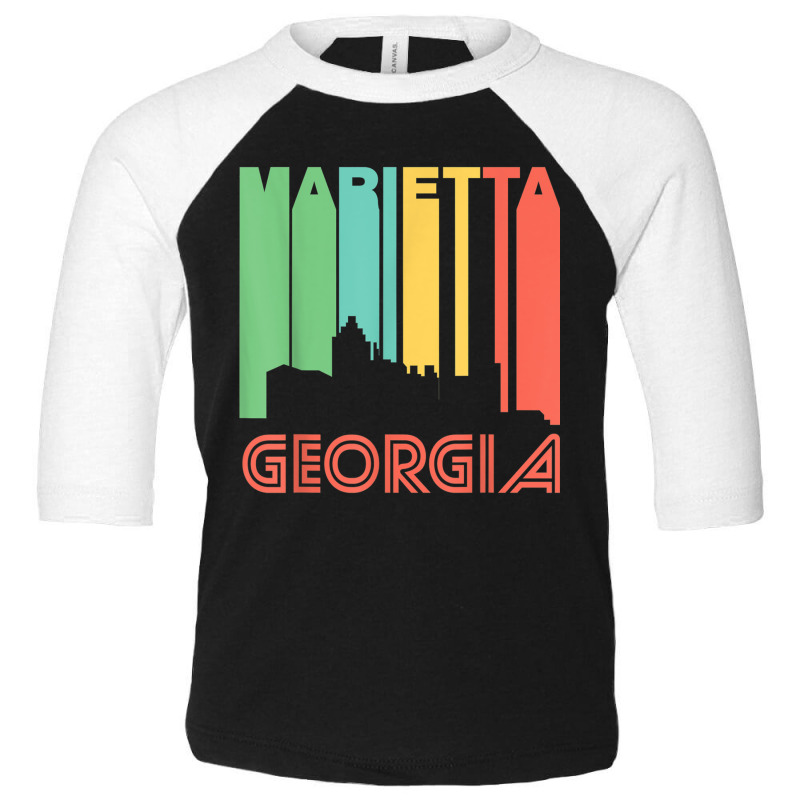 Retro 1970's Style Marietta Georgia Skyline T Shirt Toddler 3/4 Sleeve Tee | Artistshot