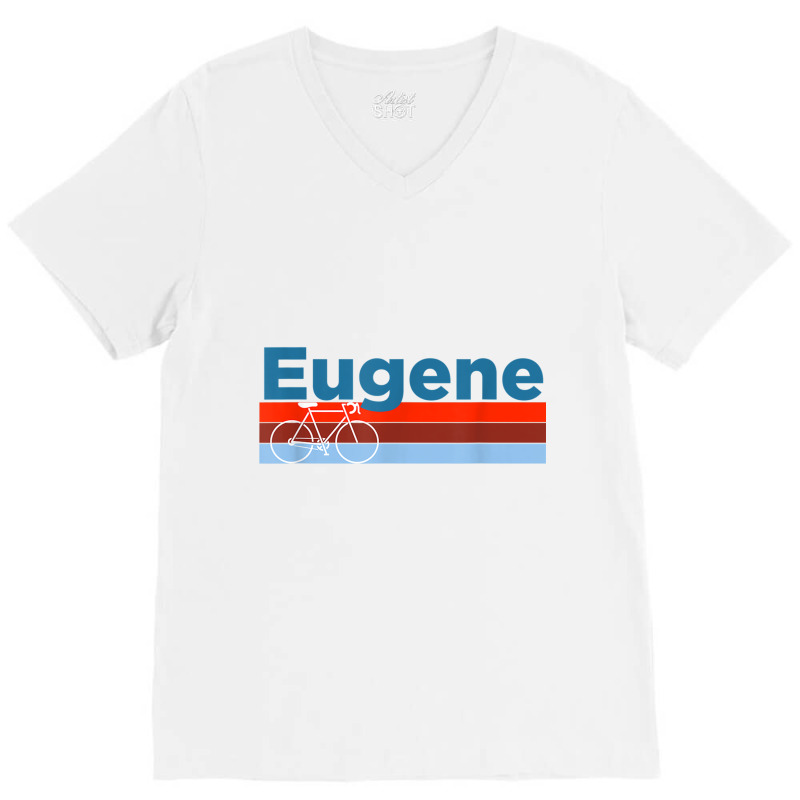 Retro Bicycle & Mountain Bike   Eugene Oregon T Shirt V-Neck Tee by cm-arts | Artistshot