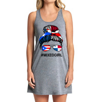 Puerto Rico Panama Flag Puerto Rican Panamanian Messy Bun T Shirt Tank Dress | Artistshot