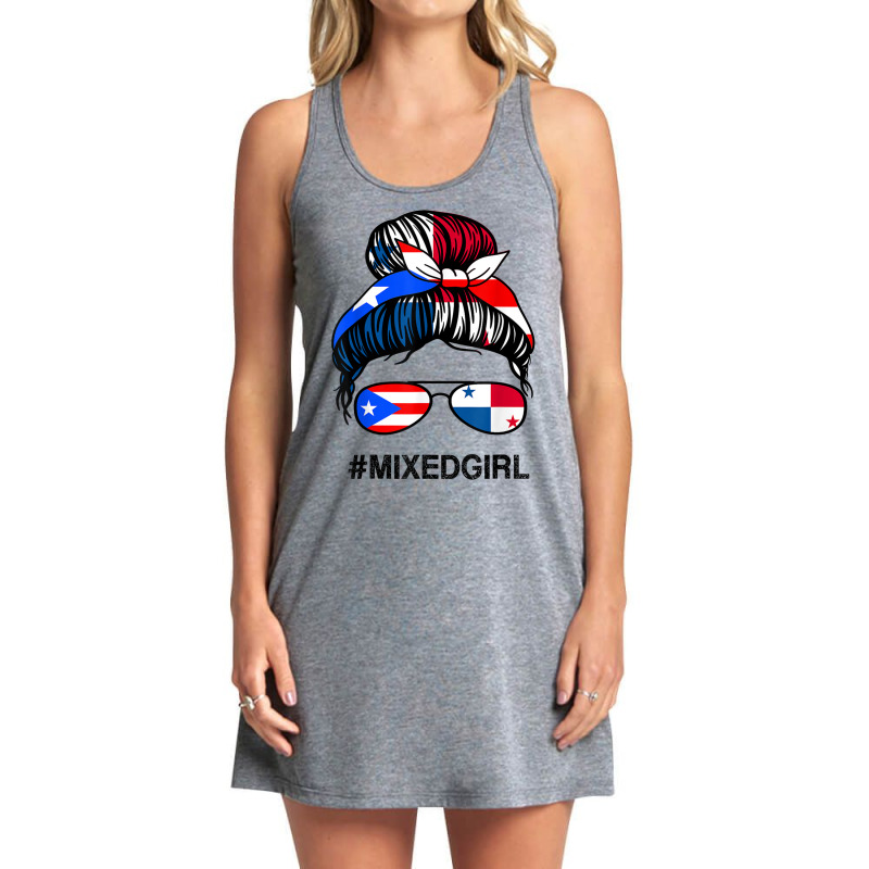 Puerto Rico Panama Flag Puerto Rican Panamanian Messy Bun T Shirt Tank Dress by cm-arts | Artistshot