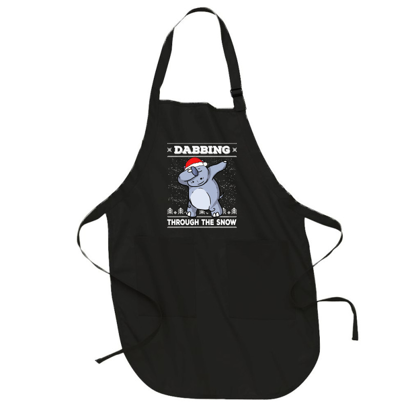 Hippopotamus Dabbing Through The Snow Ugly Christmas Hippopotamus 47 H Full-length Apron | Artistshot