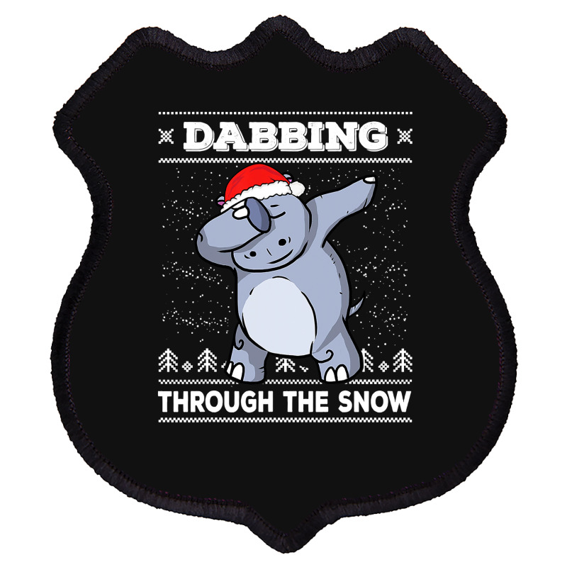 Hippopotamus Dabbing Through The Snow Ugly Christmas Hippopotamus 47 H Shield Patch | Artistshot