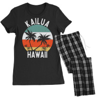 Kailua Shirt Hawaii Retro Oahu Palm Tree Hawaiian Island Sweatshirt Women's Pajamas Set | Artistshot