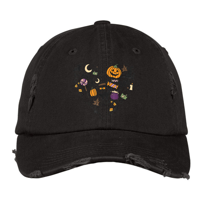 Spooky Boo Ghost Skull Groovy Retro Pumpkin Halloween Season Vintage Cap | Artistshot