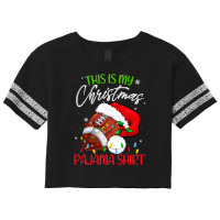 Football This Is My Christmas Pajama Funny Football Santa Hat Xmas 380 Scorecard Crop Tee | Artistshot