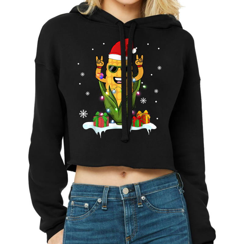 Christmas Funny Corn Design Lights Sweet For Mens Women Boy T Shirt Cropped Hoodie by cm-arts | Artistshot