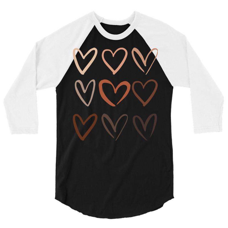 Skin Tone Hearts, Be Kind, Melanin 3/4 Sleeve Shirt | Artistshot