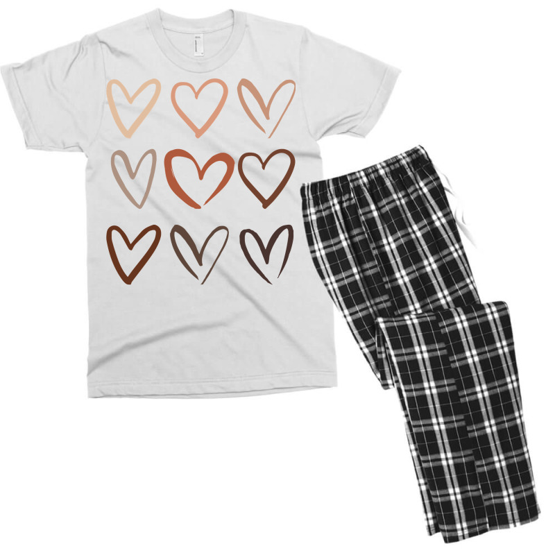 Skin Tone Hearts, Be Kind, Melanin Men's T-shirt Pajama Set | Artistshot