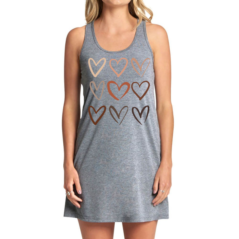 Skin Tone Hearts, Be Kind, Melanin Tank Dress | Artistshot