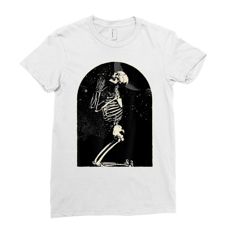 The Sinner Skeleton Tarot Card Gothic Witchy Pagan Occult T Shirt Ladies Fitted T-Shirt by mineronmbarciamk | Artistshot