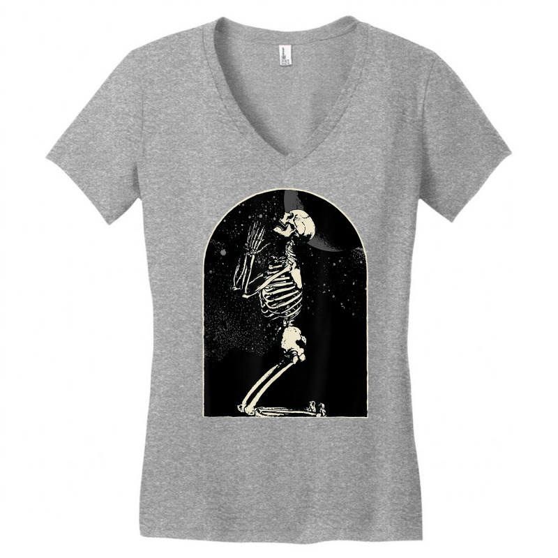 The Sinner Skeleton Tarot Card Gothic Witchy Pagan Occult T Shirt Women's V-Neck T-Shirt by mineronmbarciamk | Artistshot