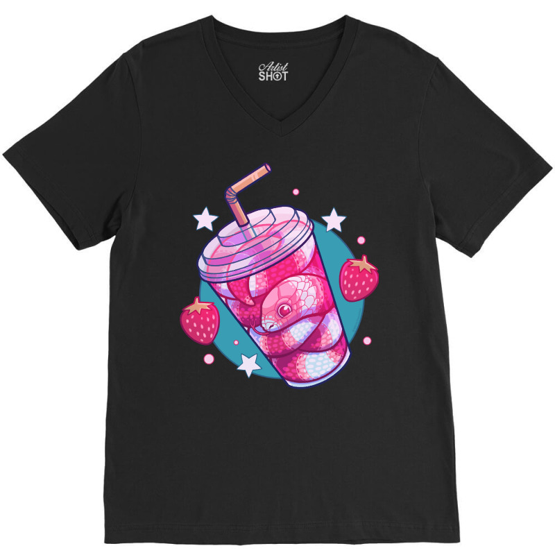 Strawberry Milk-snake, Strawberry Milk-snake Art, Strawberry Milk-snak V-Neck Tee by SHLUFFYI | Artistshot