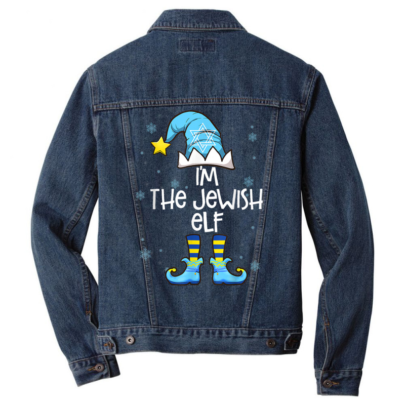 Happy Christmukkah Jewish I'm The Jewish Elf Christmas Xmas T Shirt Men Denim Jacket | Artistshot