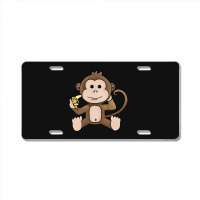 Cheeky Monkey Having A Banana License Plate | Artistshot