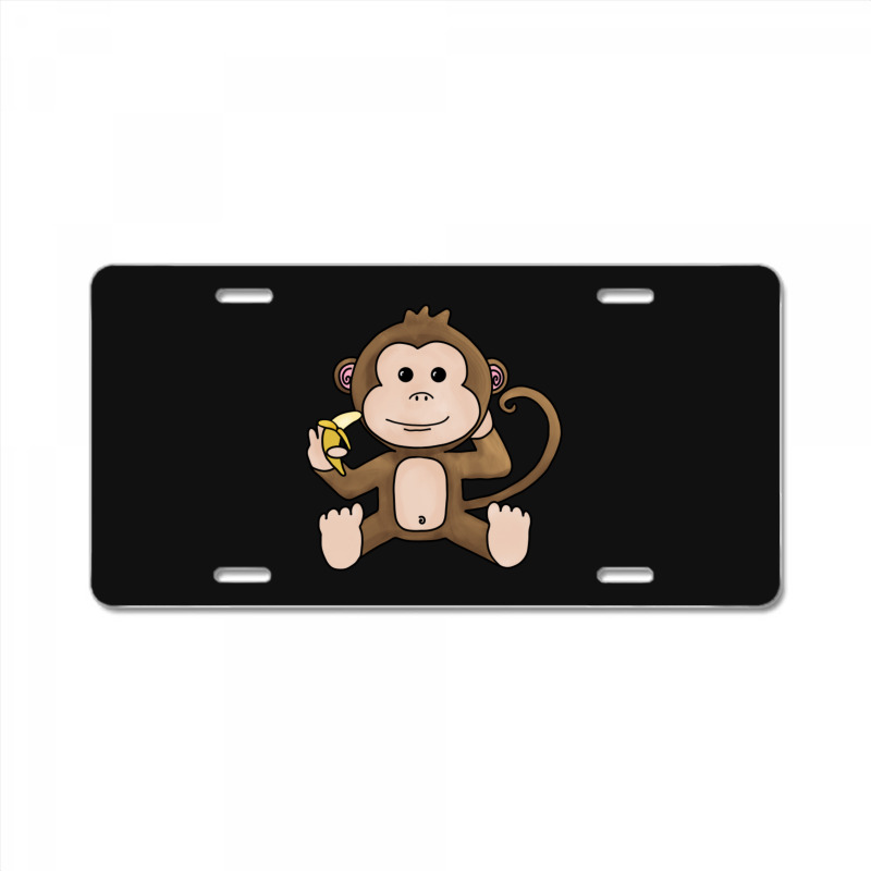 Cheeky Monkey Having A Banana License Plate | Artistshot