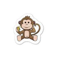 Cheeky Monkey Having A Banana Sticker | Artistshot