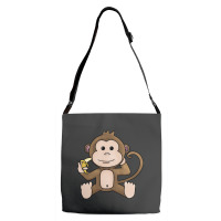 Cheeky Monkey Having A Banana Adjustable Strap Totes | Artistshot