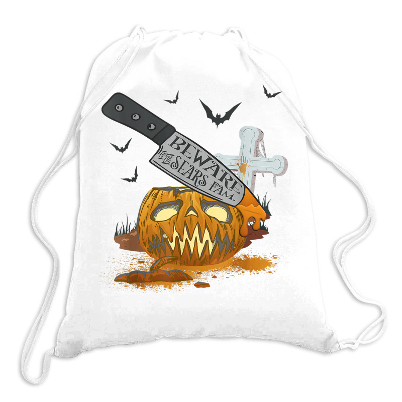 Sears Family Funny Halloween Party T Shirt Drawstring Bags | Artistshot